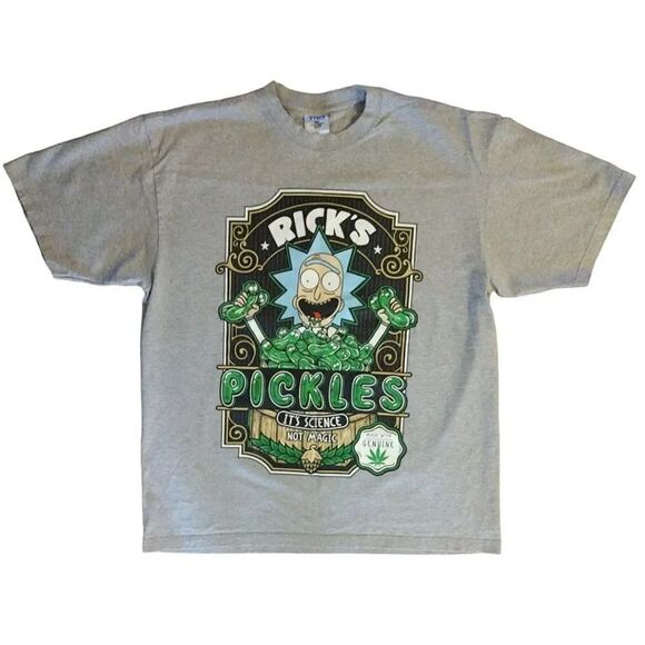 Y2K SHAKA Wear Custom Grey Rick & Morty Adult Novelty Print Tee Men's 2XL - Picture 2 of 14